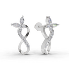 0.72 Carat Infinity Diamond Earrings 14K - White Gold