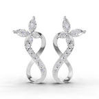 0.72 Carat Infinity Diamond Earrings 14K - White Gold