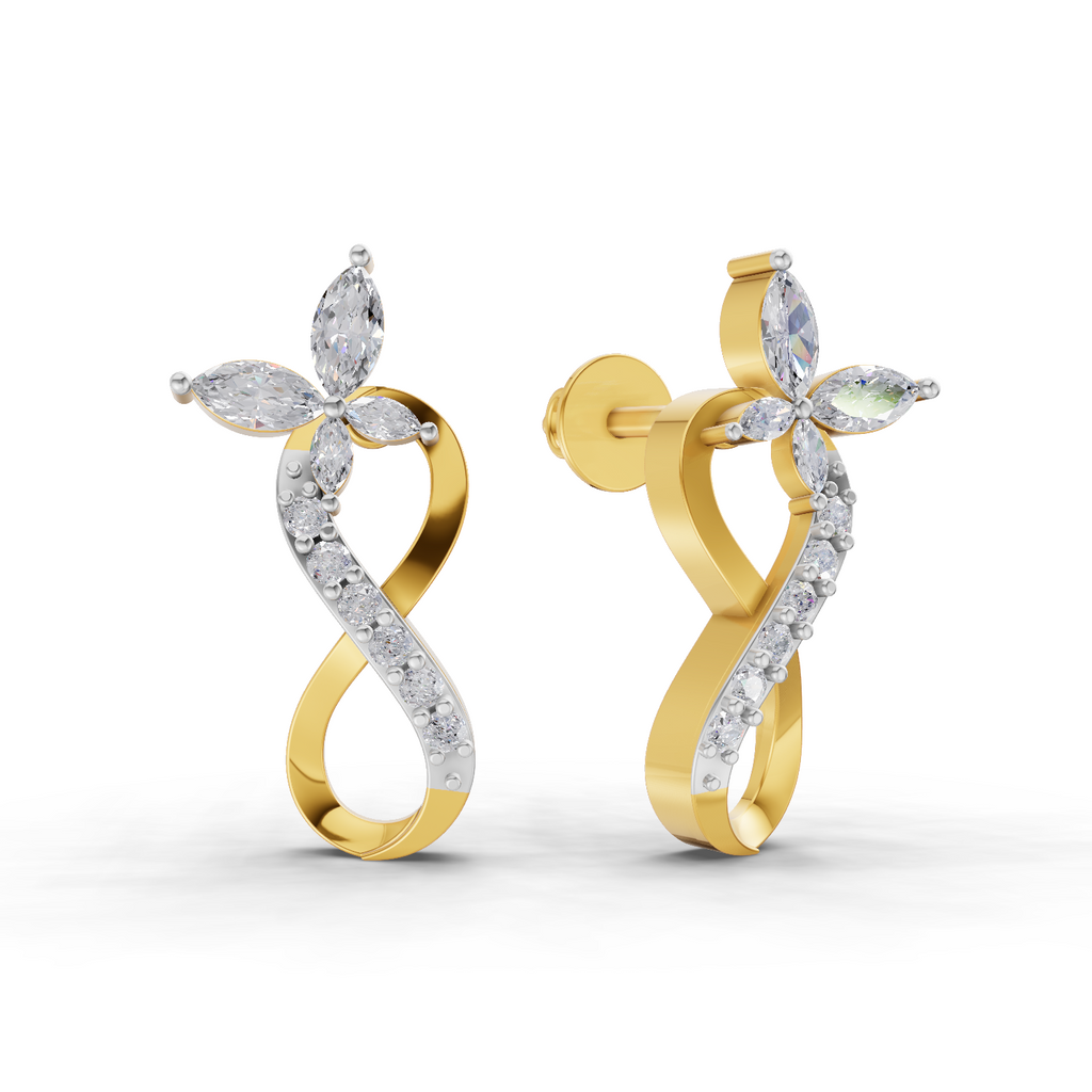 0.72 Carat Infinity Diamond Earrings 14K