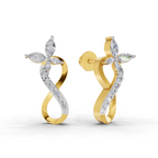 0.72 Carat Infinity Diamond Earrings 14K