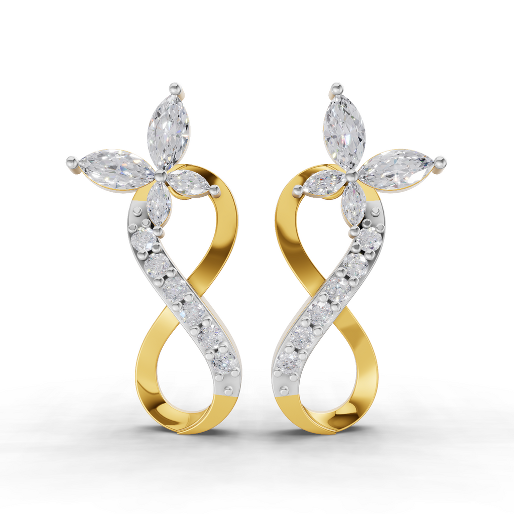 0.72 Carat Infinity Diamond Earrings 14K