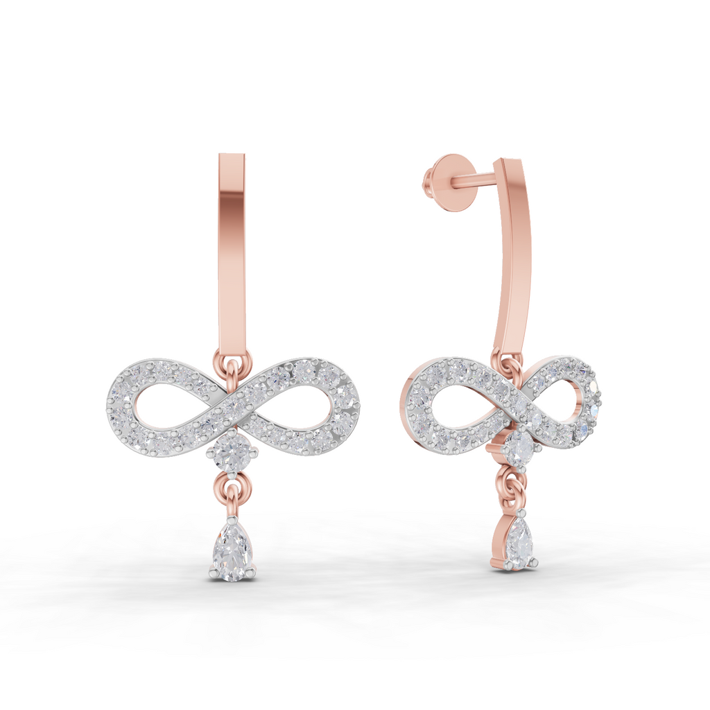 1.07 Carat Infinity Diamond Earrings 14K - Rose Gold