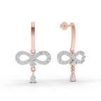 1.07 Carat Infinity Diamond Earrings 14K - Rose Gold
