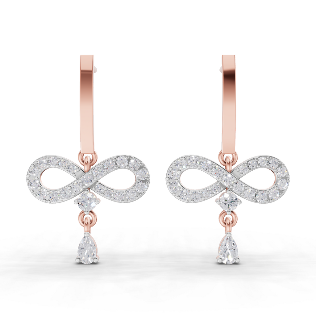 1.07 Carat Infinity Diamond Earrings 14K - Rose Gold