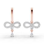 1.07 Carat Infinity Diamond Earrings 14K - Rose Gold