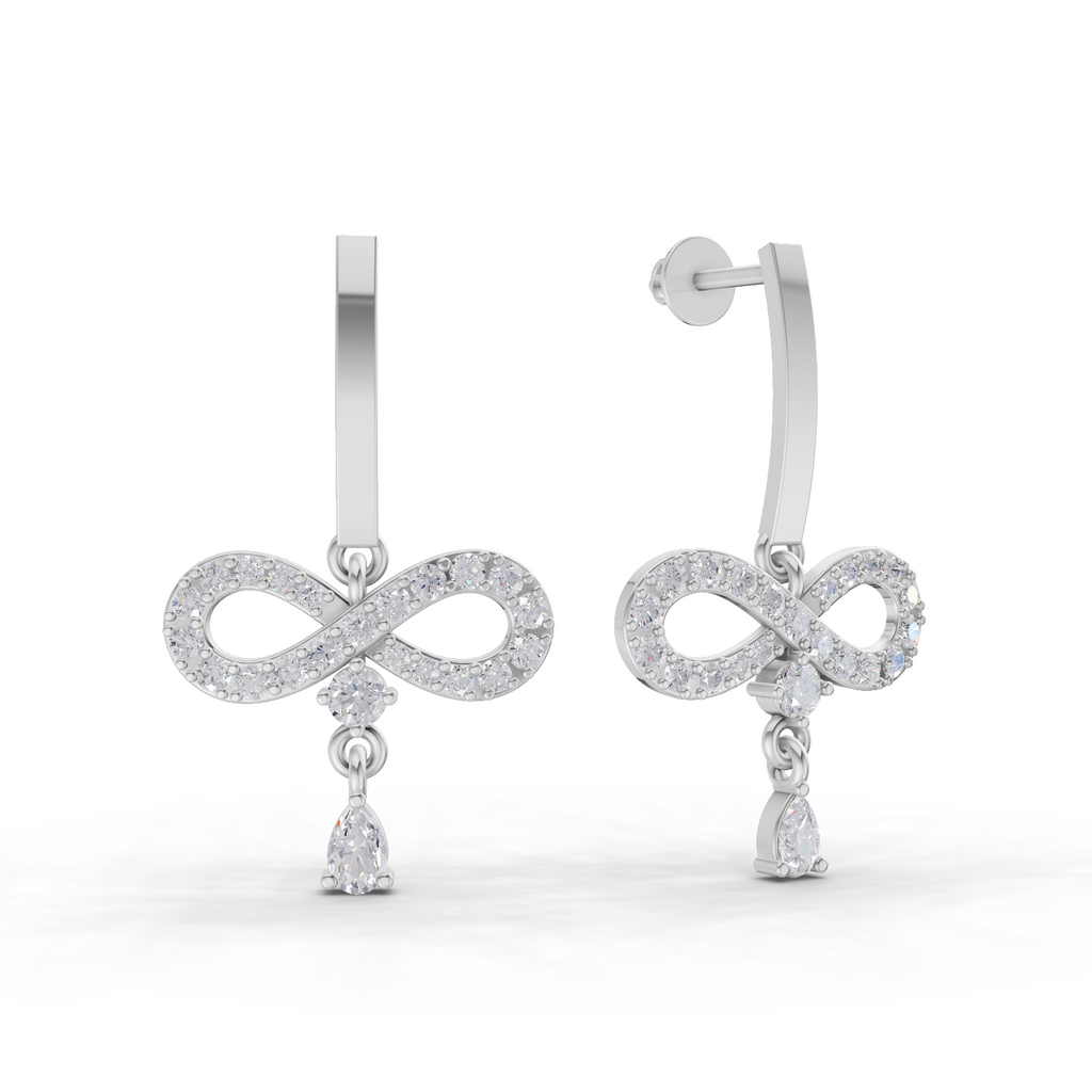 1.07 Carat Infinity Diamond Earrings 14K - White Gold