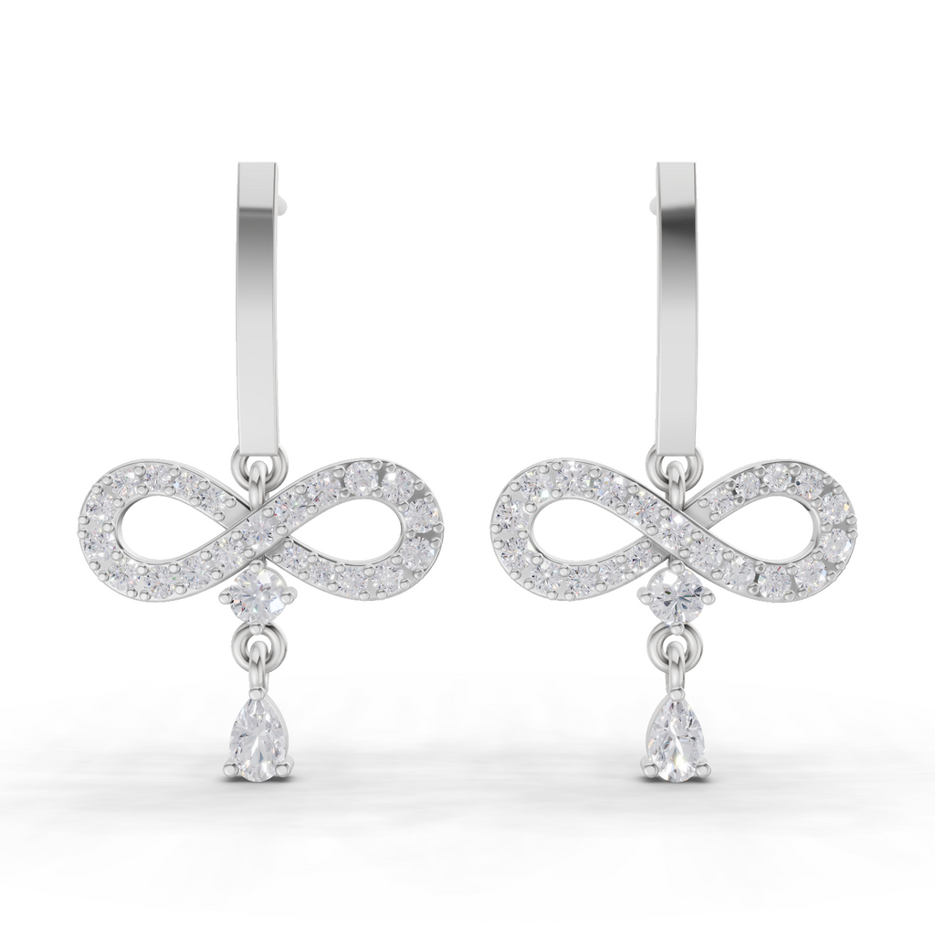 1.07 Carat Infinity Diamond Earrings 14K - White Gold