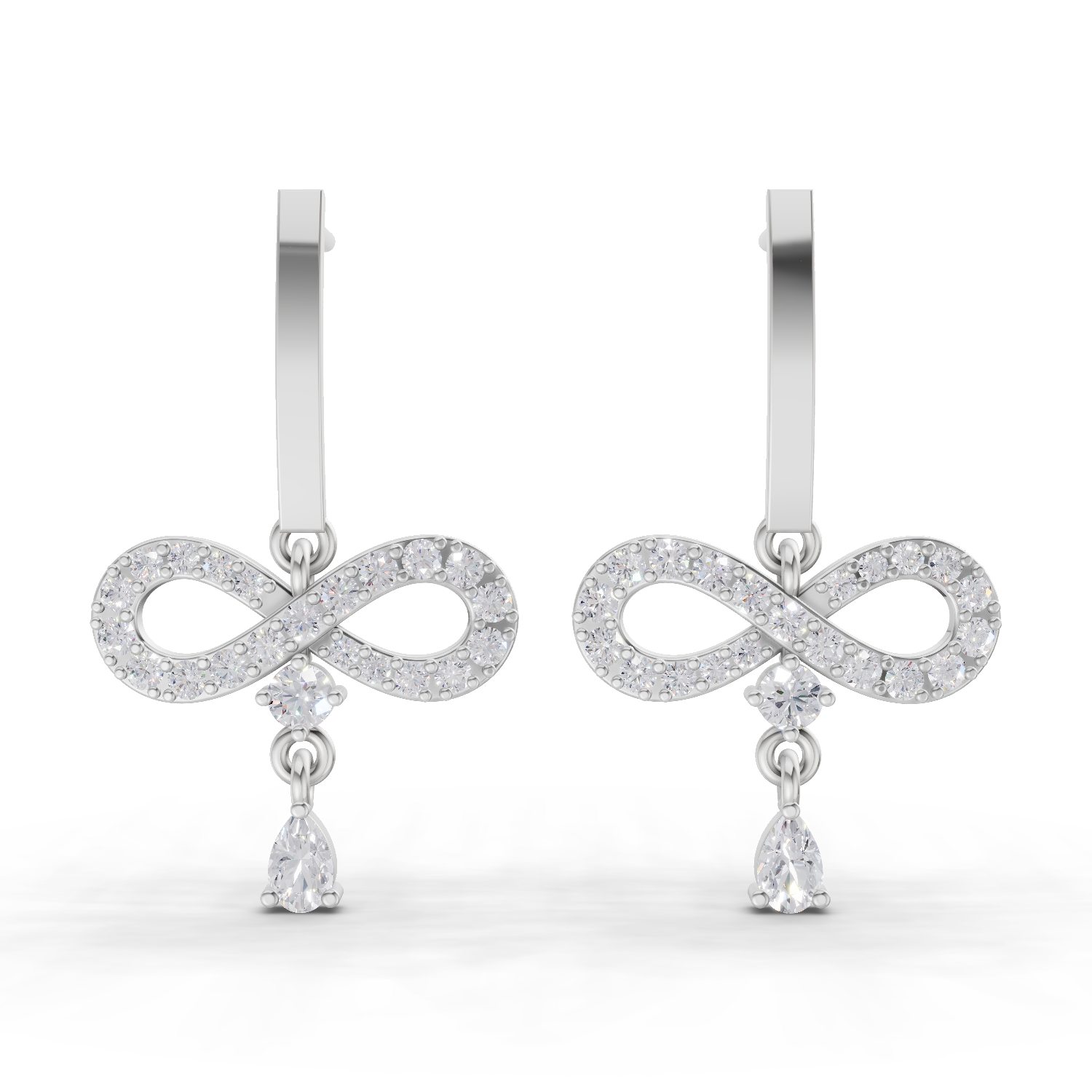 1.07 Carat Infinity Diamond Earrings 14K - White Gold