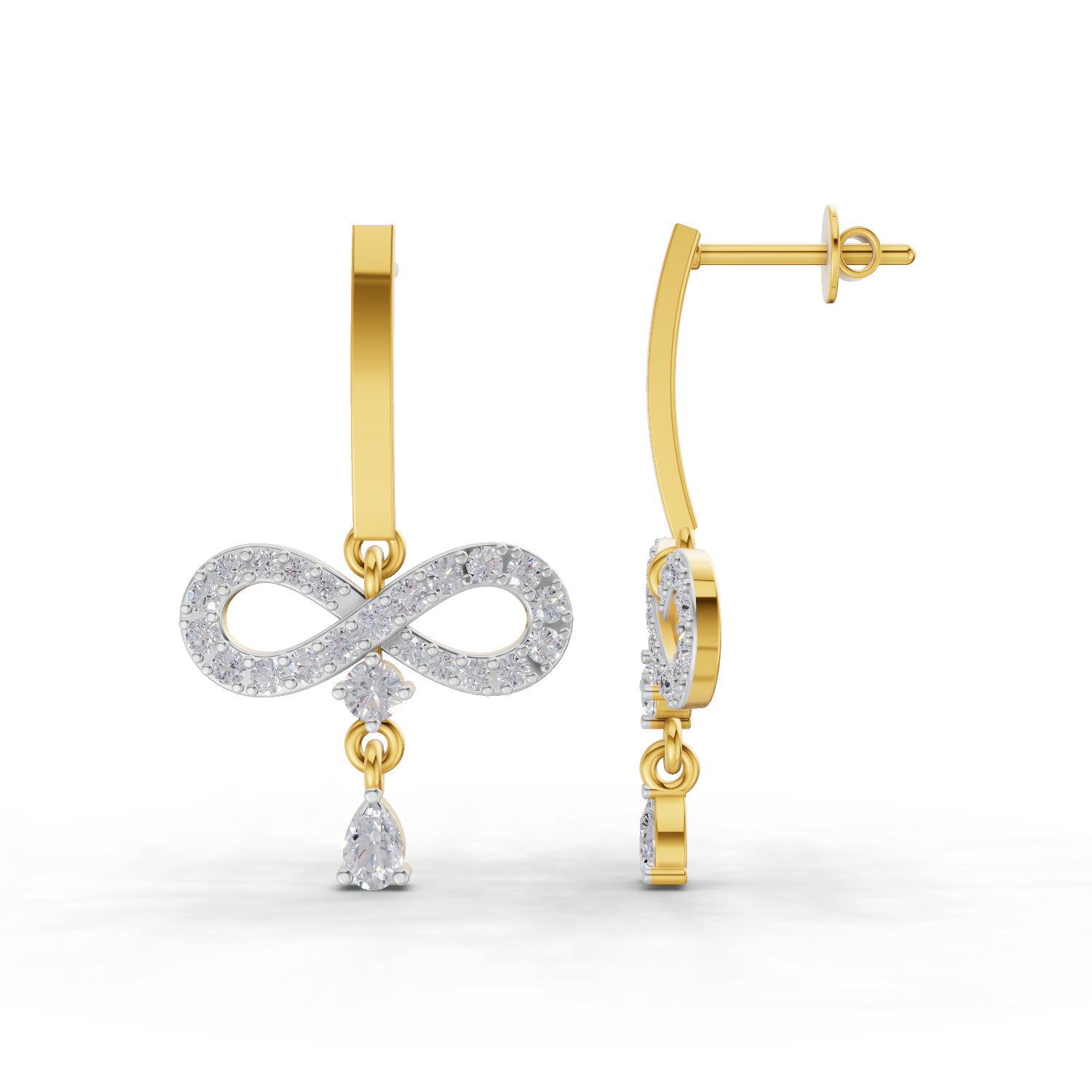 1.07 Carat Infinity Diamond Earrings 14K