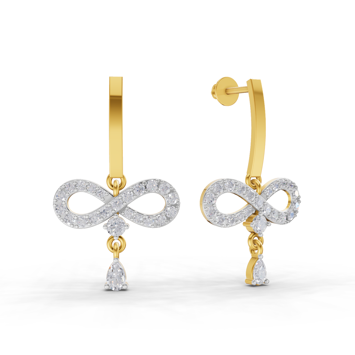 1.07 Carat Infinity Diamond Earrings 14K