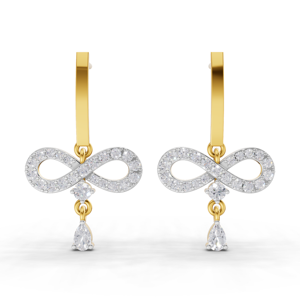 1.07 Carat Infinity Diamond Earrings 14K