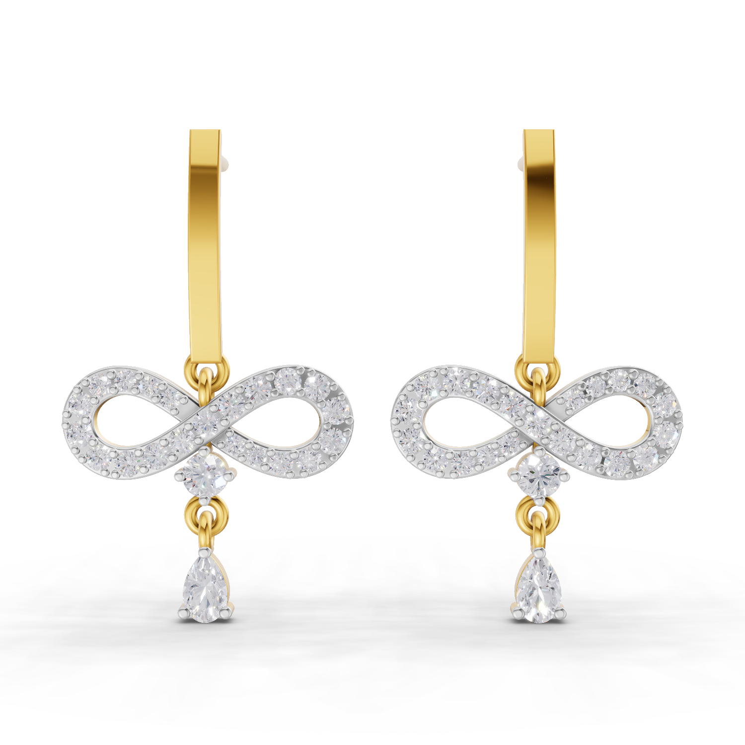 1.07 Carat Infinity Diamond Earrings 14K