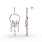 3.57 Carat Diamond Earrings 14K - Rose Gold