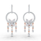 3.57 Carat Diamond Earrings 14K - Rose Gold