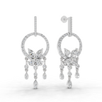 3.57 Carat Diamond Earrings 14K - White Gold