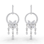 3.57 Carat Diamond Earrings 14K - White Gold
