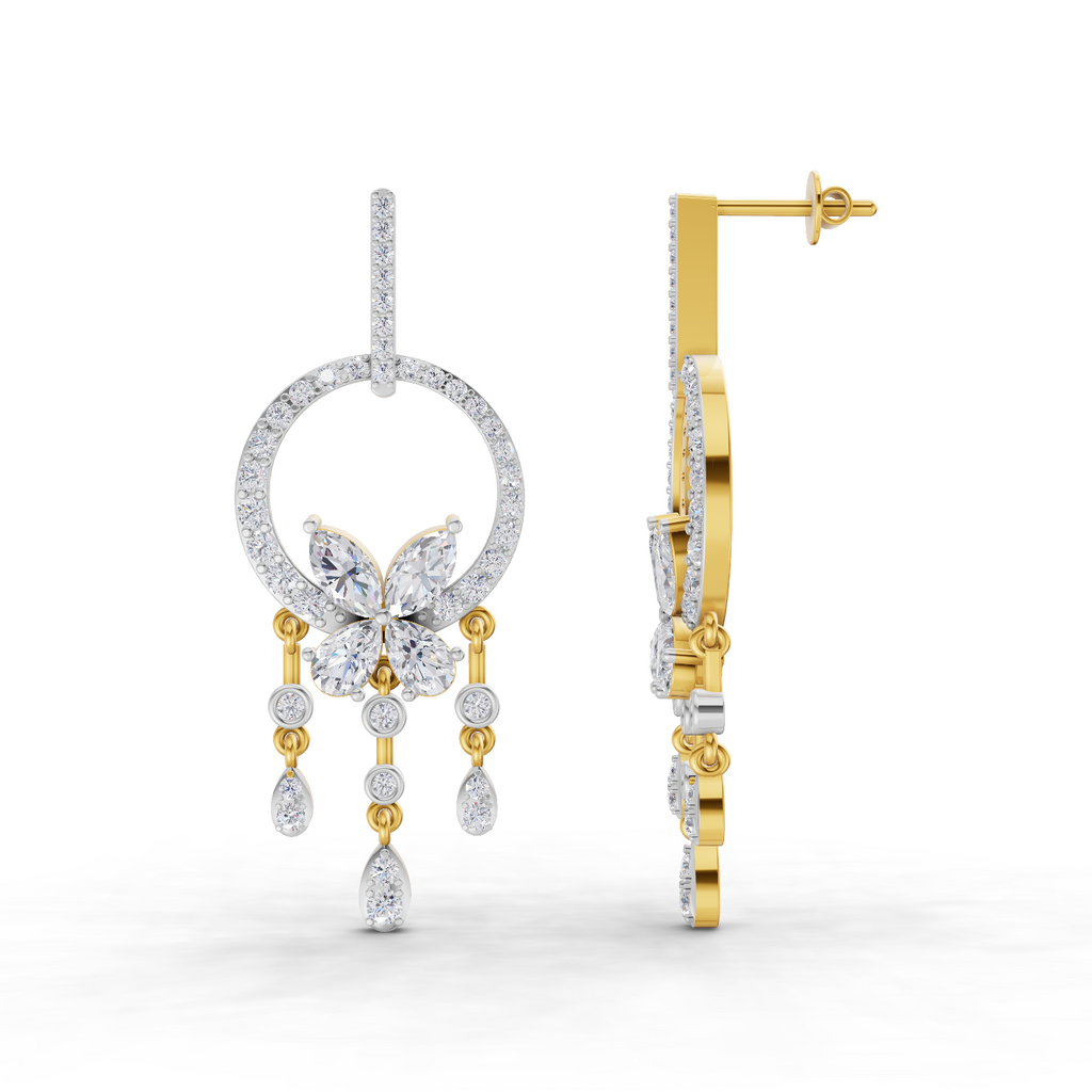3.57 Carat Diamond Earrings 14K