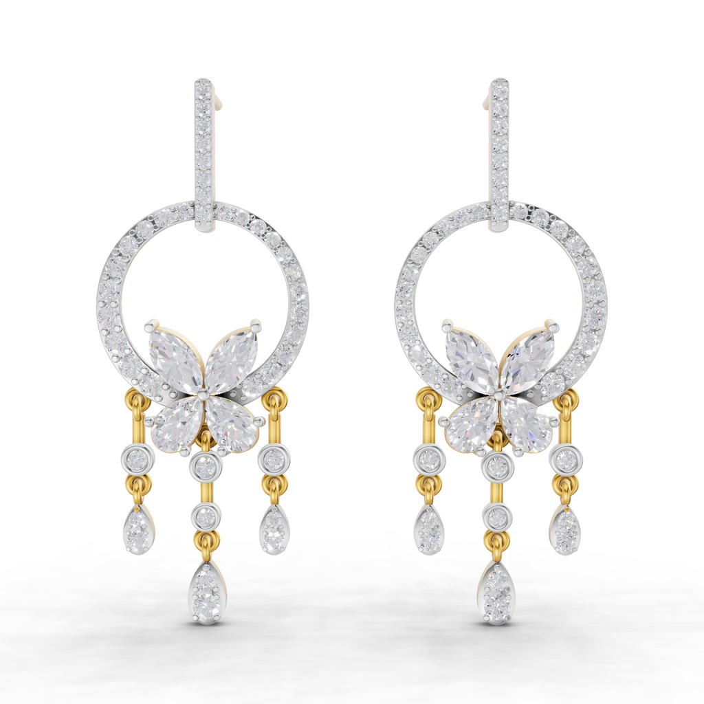 3.57 Carat Diamond Earrings 14K