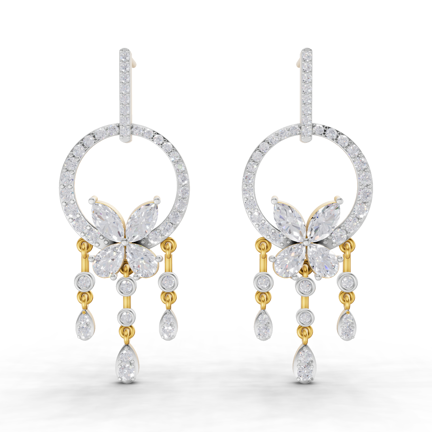 3.57 Carat Diamond Earrings 14K