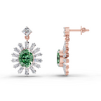 0.91 Carat Eye-Shaped Stud Earrings 14K - Rose Gold