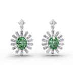 0.91 Carat Eye-Shaped Stud Earrings 14K - White Gold