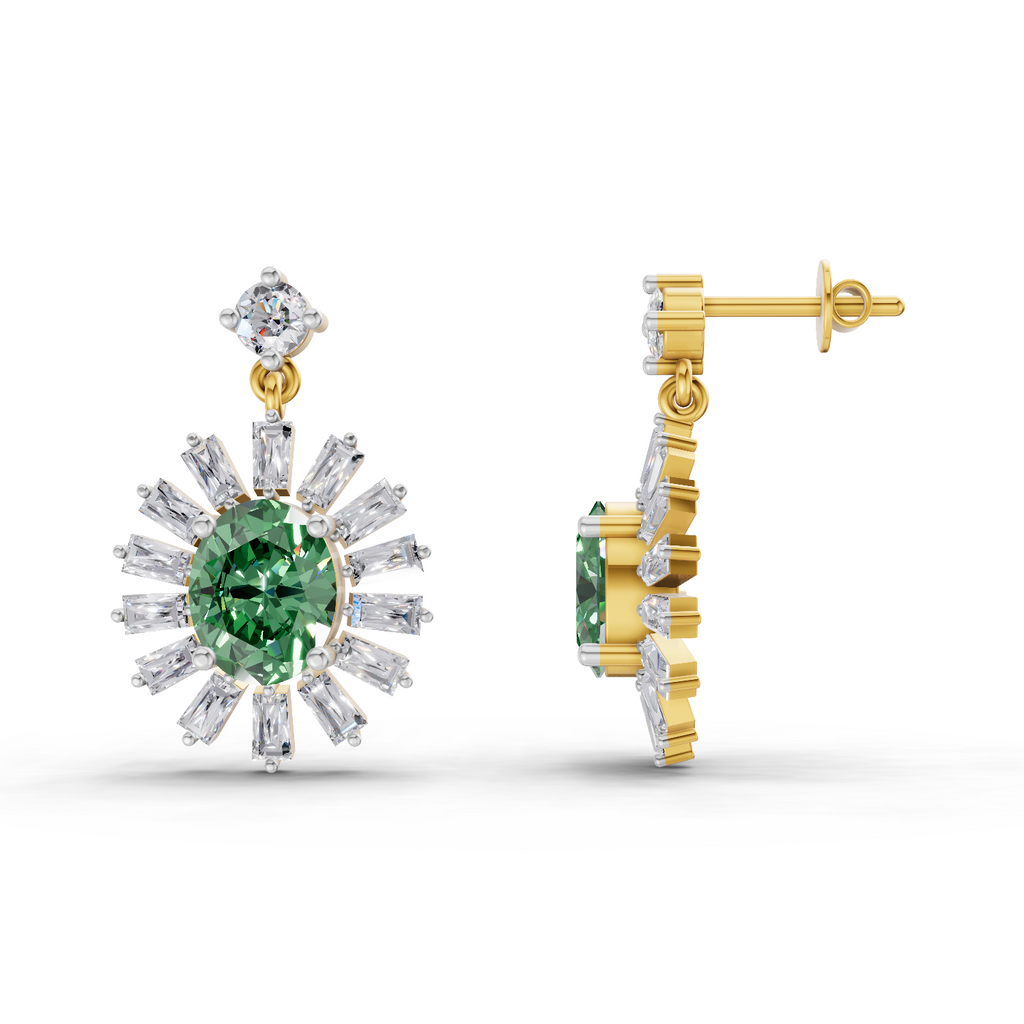 0.91 Carat Eye-Shaped Stud Earrings 14K