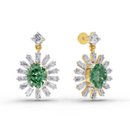 0.91 Carat Eye-Shaped Stud Earrings 14K