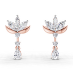 1.45 Carat Lotus Diamond Earrings 14K - Rose Gold