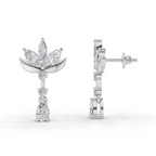 1.45 Carat Lotus Diamond Earrings 14K - White Gold