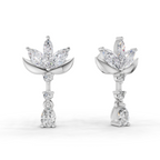 1.45 Carat Lotus Diamond Earrings 14K - White Gold