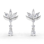 1.45 Carat Lotus Diamond Earrings 14K - White Gold
