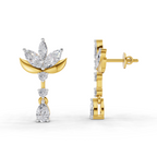 1.45 Carat Lotus Diamond Earrings 14K