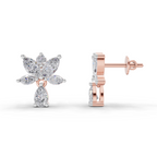 1.49 Carat Lotus Diamond Earrings 14K - Rose Gold