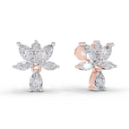 1.49 Carat Lotus Diamond Earrings 14K - Rose Gold