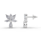 1.49 Carat Lotus Diamond Earrings 14K - White Gold
