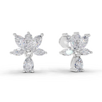 1.49 Carat Lotus Diamond Earrings 14K - White Gold