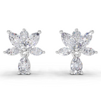 1.49 Carat Lotus Diamond Earrings 14K - White Gold
