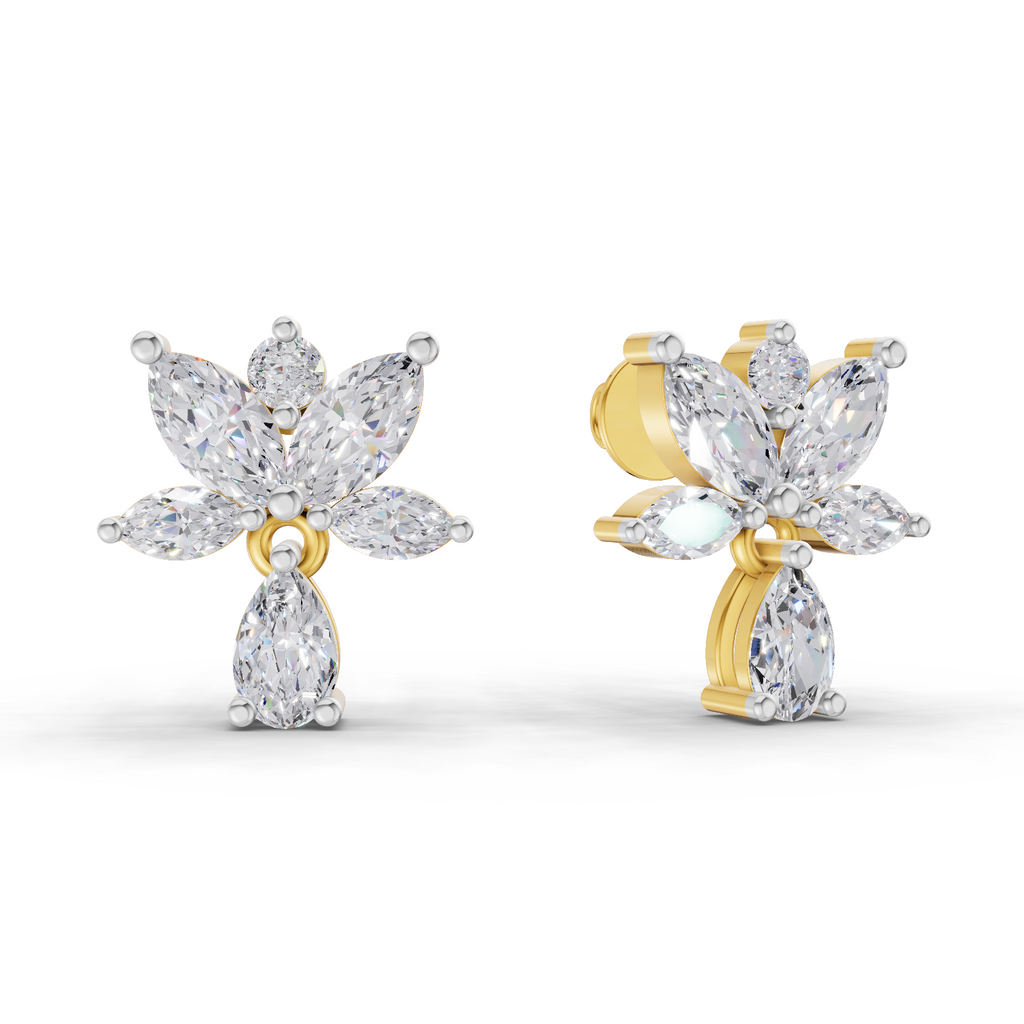 1.49 Carat Lotus Diamond Earrings 14K