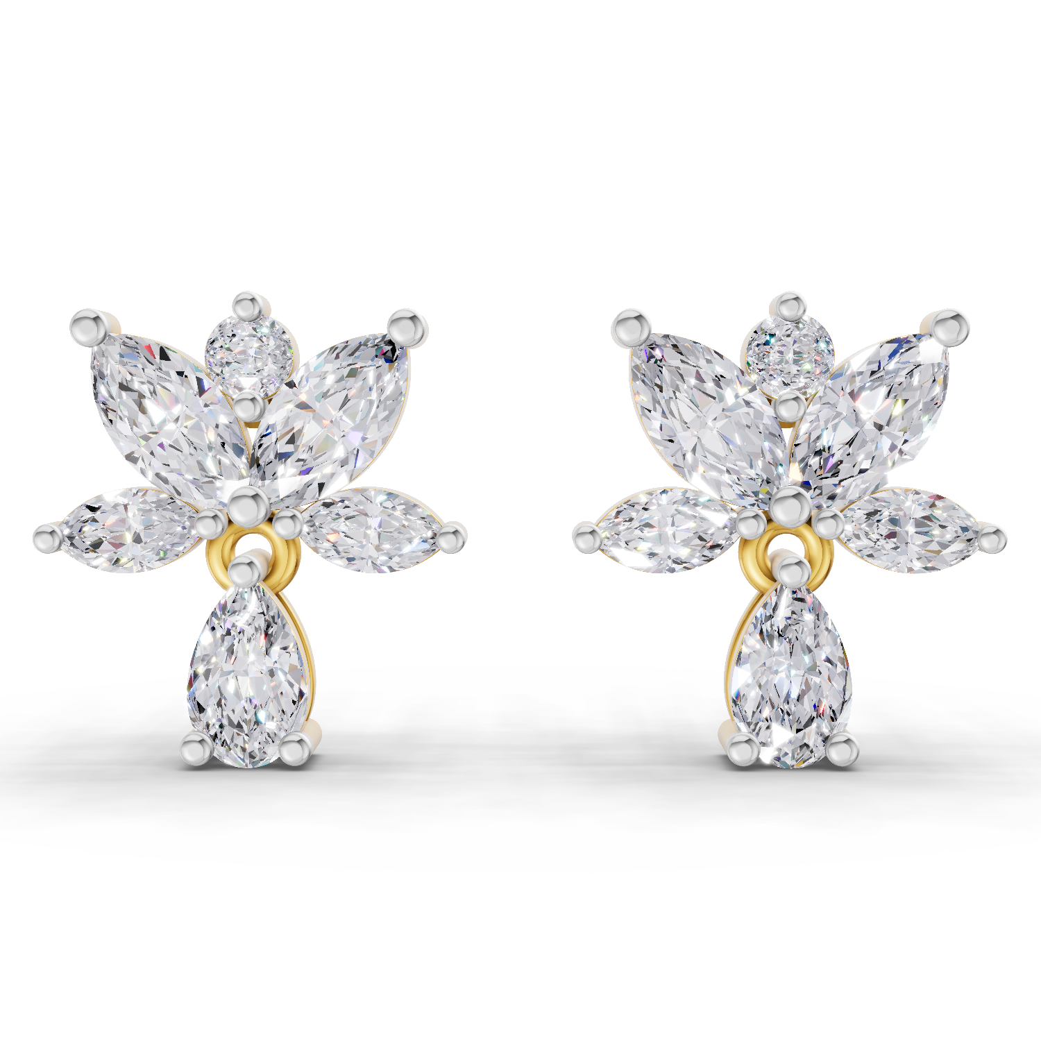 1.49 Carat Lotus Diamond Earrings 14K