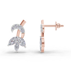 1.21 Carat Lotus Diamond Earrings 14K - Rose Gold