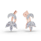 1.21 Carat Lotus Diamond Earrings 14K - Rose Gold