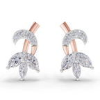 1.21 Carat Lotus Diamond Earrings 14K - Rose Gold