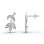 1.21 Carat Lotus Diamond Earrings 14K - White Gold