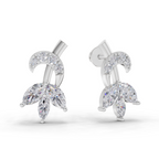 1.21 Carat Lotus Diamond Earrings 14K - White Gold