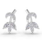 1.21 Carat Lotus Diamond Earrings 14K - White Gold