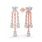 0.53 Carat Chain Tassel Drop Earrings 14K - Rose Gold