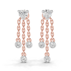 0.53 Carat Chain Tassel Drop Earrings 14K - Rose Gold