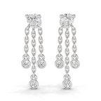 0.53 Carat Chain Tassel Drop Earrings 14K - White Gold