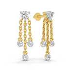 0.53 Carat Chain Tassel Drop Earrings 14K