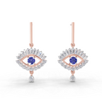 1.26 Carat Stud Earrings Cluster Dangle Earrings 14K - Rose Gold